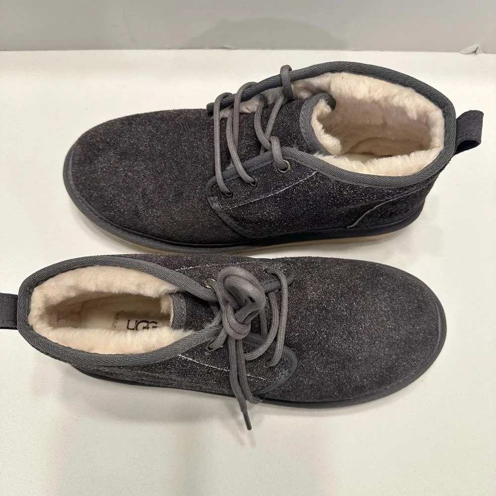 UGG Men's Neumel Shaggy Suede Chukka Boot Lace-up Shoe Dark‎ Grey #1158219 Sz 9